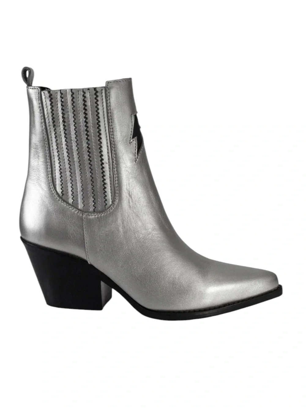 NEW BALA DI GALA women's Lyra Silver  premium leather ankle boots size 8